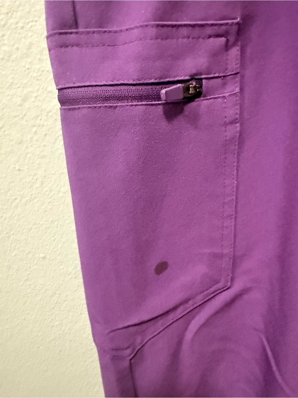 Purple Pocketed Scrub Pant with Zip Pocket